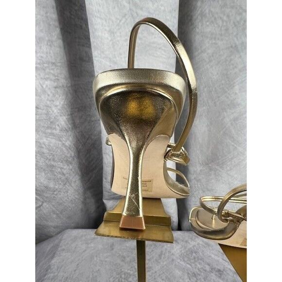 Steve Madden Womens Size US 8M Locke Strappy Thong Champagne Dress Heels - Picture 4 of 7